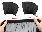 Rear window mosquito net for car black 2pcs