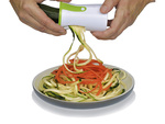 Decorative julienne spiral vegetable sharpener