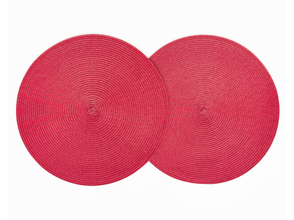 Set de table assiette ronde cuisine plaid tapis de table bordeaux