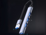Usb 3.0 5gb/s sadalītājs hub adapter station 4x usb 3.0 porti