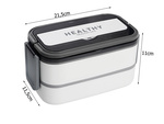Breakfast box with compartments two-tier container xxl cutlery lunchbox 1400ml