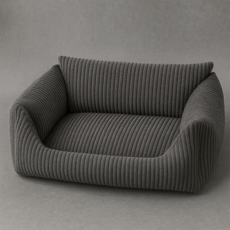 CORDUROY PET BED DARK GRAY L (10)