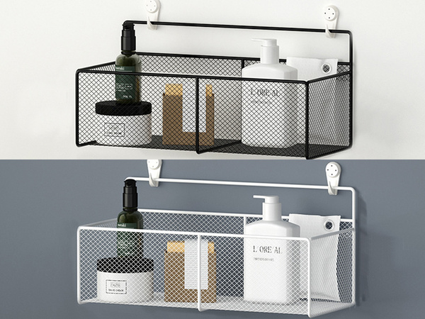 Viseča košara kovinski organizator viseča polica kuhinja črna