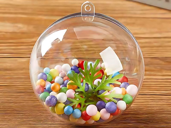 Akrila caurspīdīgi burbuļi 8cm plastmasas bez pārslām 12gab