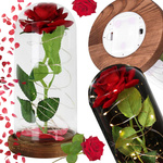 Rosa eterna en cristal rojo led regalo luminoso para una ocasión para mujer