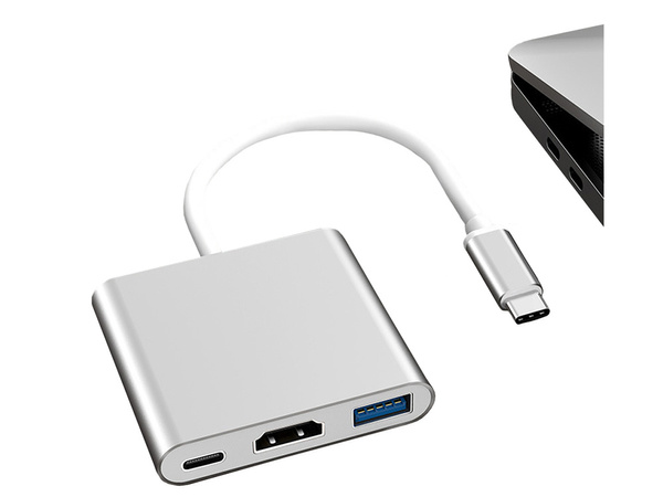 Adapter 3in1 hub usb-c usb 3.0 hdmi 4k