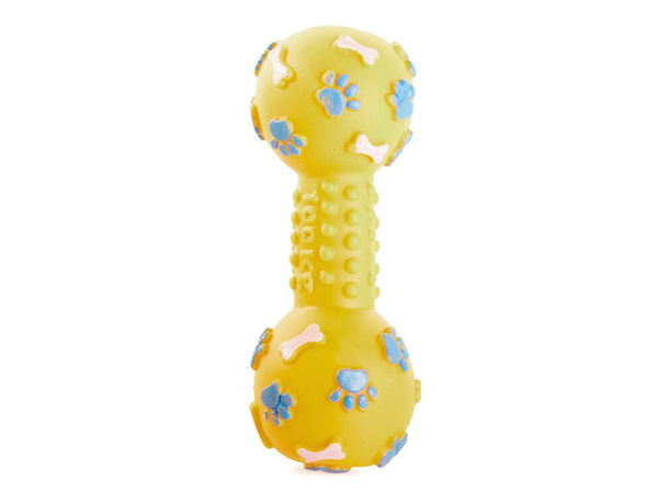 Dog toy squeaky chew rubber dumbbell bone