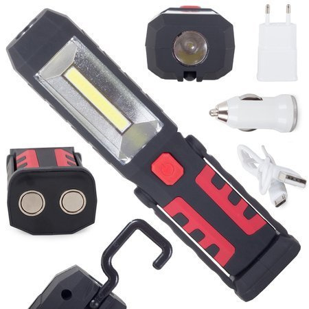 Lampe d'atelier 3in1 led cob batterie rechargeable