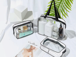 3-in-1 transparent cosmetics case for travel organiser for aeroplanes