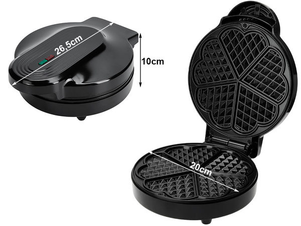 Vaflovač robustní 5 nadýchaných vaflí vaflovač srdce 1000w