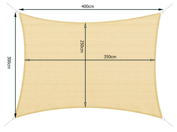 Sunshade dreptunghiular grădină impermeabil naviga 4x3m copertină