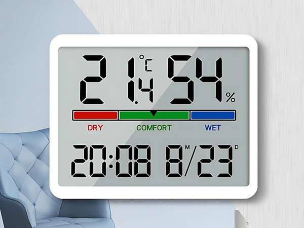 METEOROLOGINĖ STOTIS TERMOMETRAS HIGROMETRAS LCD LAIKRODIS DATA DRĖGMĖ TEMPERATŪRA