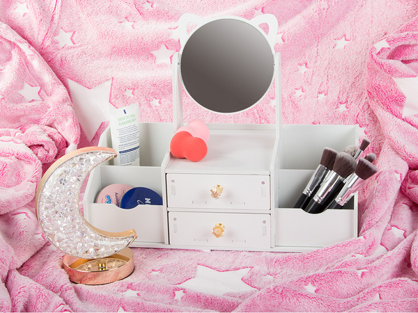 Organisateur de cosmétiques miroir coiffeuse coiffeuse