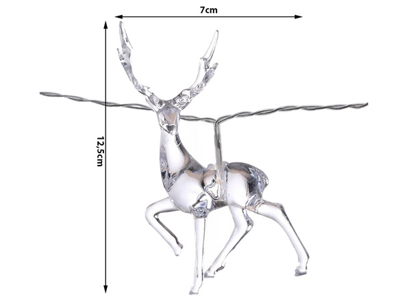 Vianočné osvetlenie sobí veniec 10 viedol s trblietkami pre vianočný stromček