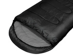 TOURIST MUMMY SLEEPING BAG WITH COVER LEKK WARM CAMPING BIVOUAC BLACK