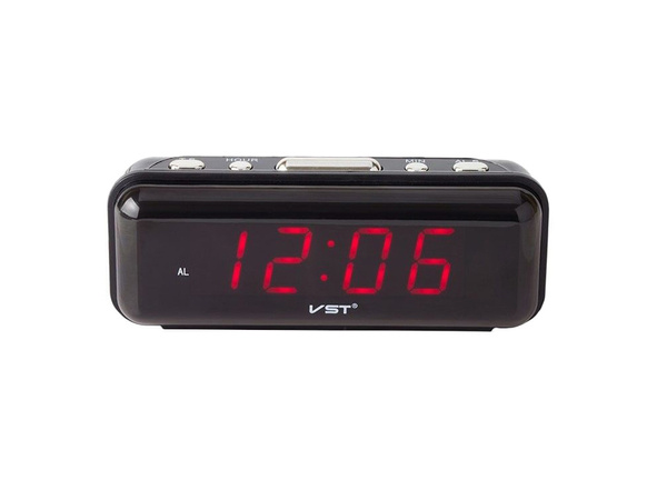 Budzik zegar elektroniczny sieciowy led 24h alarm