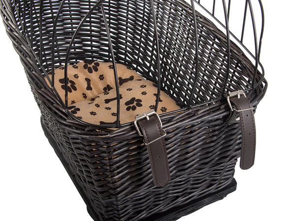 Grosser fahrradkorb träger gewebt fahrradkorb für hund katze gepäck