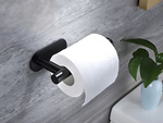 Tualetes papīra turētājs wc pašlīmējošs bez urbšanas melns bēniņu metāls