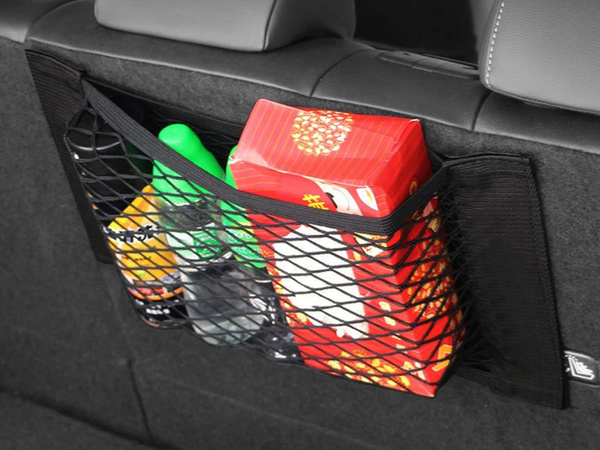 Car boot net sturdy with velcro to car seat sturdy pocket 50x25cm