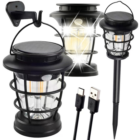 Päikesekampaania latern viinud aia latern usb hämaruse liikumisandur