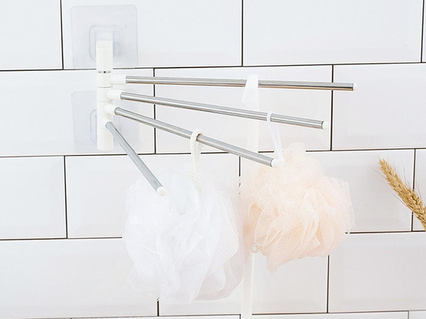 Bathroom towel rail swivel handle hook
