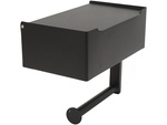 Toilet paper holder with tissue holder shelf black loft wc