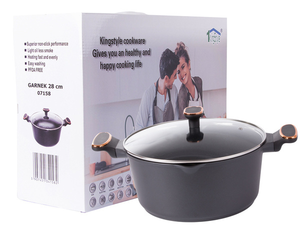 Casserole poêle avec couvercle 6.84l induction
