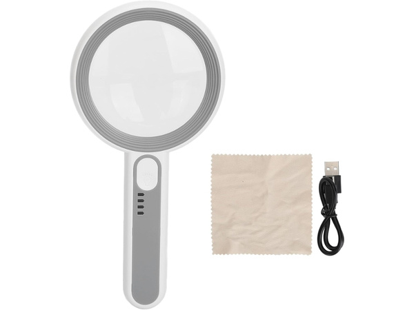 Illuminated reading glass magnifying glass 6-12x with led lighting