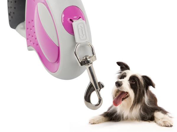 Laisse automatique 5m pour chien jusqu'à 20kg avec cadenas fort long