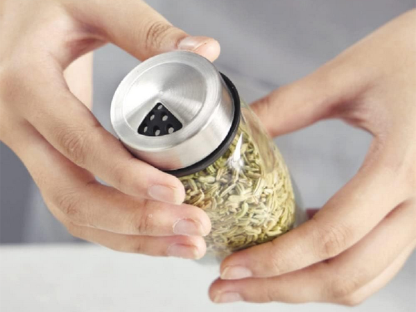 Organiseur d'épices récipients rotatifs en verre 6 pièces sel d'épices