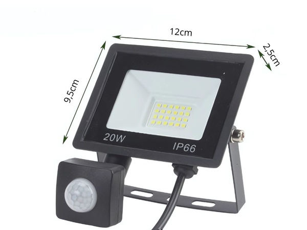 Halogenový reflektor vedl 20w 6000k se soumrakovým senzorem ip66