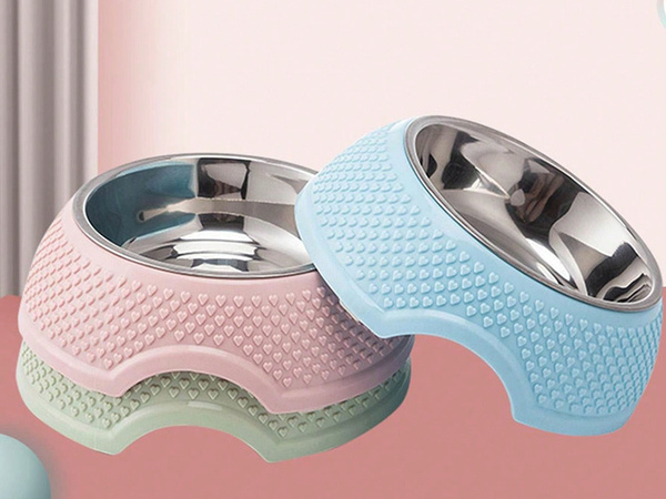 Cuenco de metal para perros con inserto extraíble 350ml