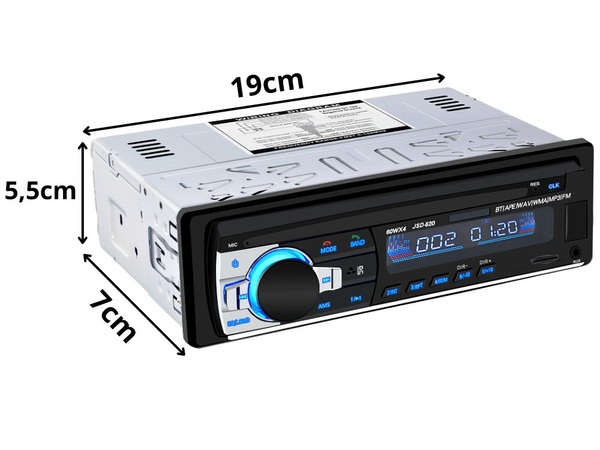 Autórádió bluetooth usb aux sd 1-din mikrofon + pilot 4 x 60w