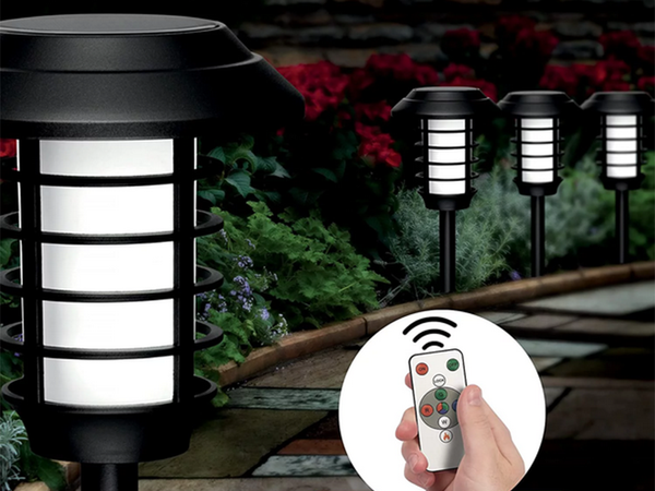 Zahradní lampa solární svítilna rgb dálkové ovládání