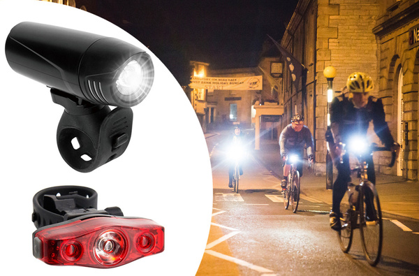 Kit lumière vélo avant + arrière led pour guidon vélo fort