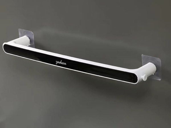 Wall-mounted bathroom towel rail non-invasive adhesive mounting