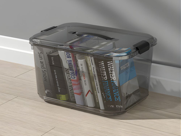 Tárolótároló fedéllel, fogantyúval, nagy térfogatú, 20 l