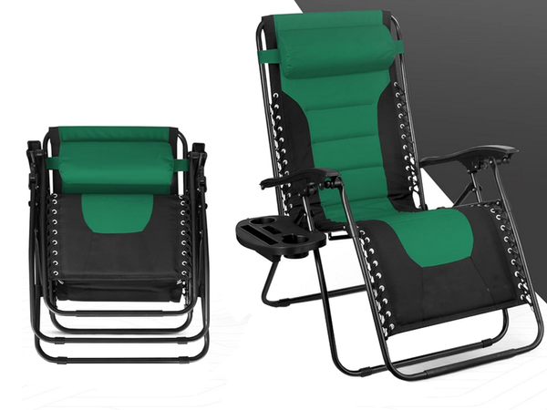 Garden beach lounger folding cushion gravity reinforced soft