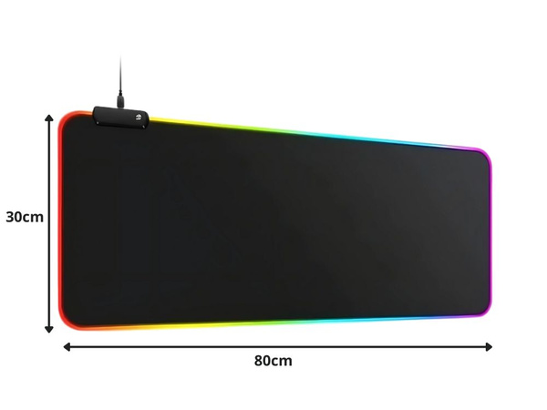 Игровой коврик с подсветкой rgb xl 80x30 под клавиатуру мышь usb