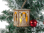 Arbre de noël suspendu en bois lanterne lumineuse décoration de noël bonhomme de neige