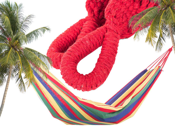Hammaque de jardin branché avec personne seule 200x80 poche etui