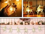 Christmas lights reindeer garland 10 led with glitter for christmas tree
