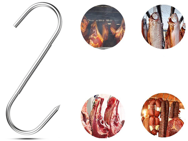 Sausage smoking hooks 10pcs large steel