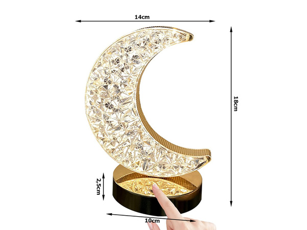 Galda lampa mēness kristāla rezultātā rgb usb