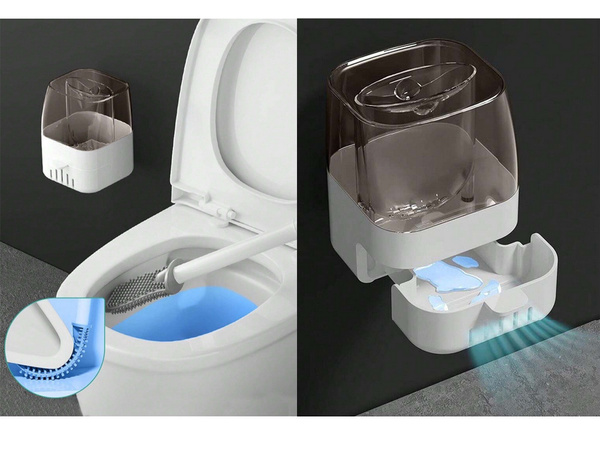 Silikónová wc kefa do kúpeľne s dávkovačom tekutiny