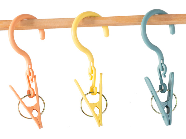 Clip with hook set of 3 pieces laundry drying clip