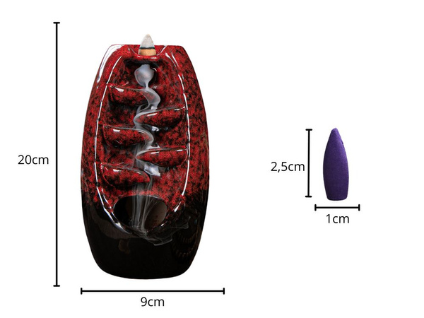 Chimenea de cerámica perfumada cascada incienso aromaterapia + 10 mechas