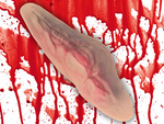 Falsche halswunde mit 10ml kunstblut halloween-accessoire