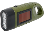 DYNAMO SOLAR TORCH 3 LED KINETIC RANKINIS KLIPAS