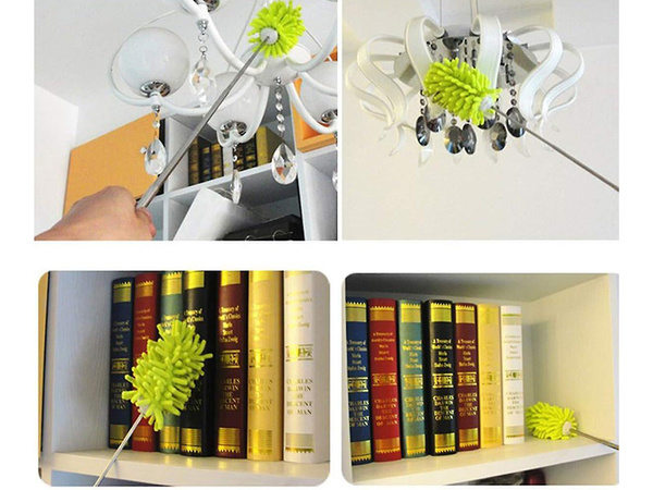 Nešvarumų šepetys teleskopinis ilgas sulankstomas mikropluošto šepetys